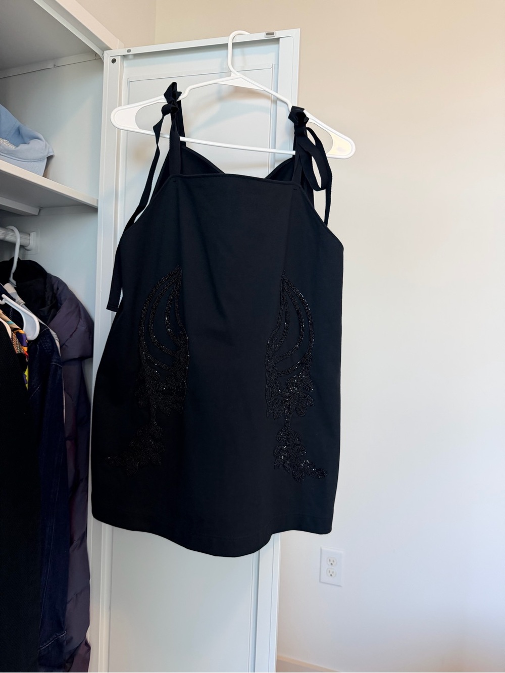 Prada Black Tie-Shoulder Beaded Camisole - Picture 2 of 10